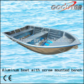 Fishing and recreation aluminum boat with screw mounted bench,square gunwale and rubber coating